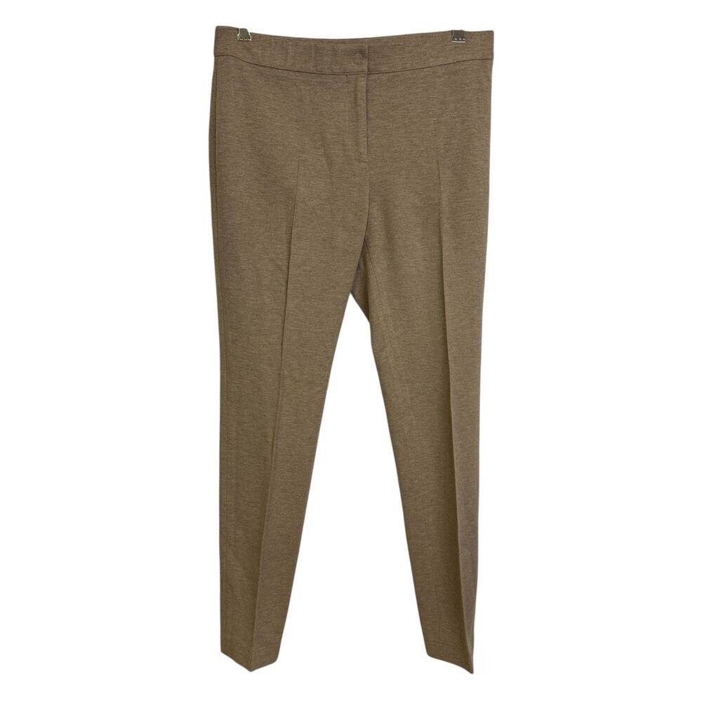Akris Punto Pants Womens 8 Tan Pull On Ankle Stretch Pleat Tapered Career 28.5"